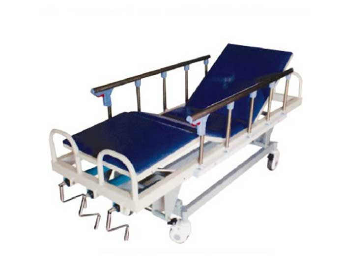 D40-不銹鋼三搖升降搶救床 ABS床板、翻轉護欄、三搖升降搶救床